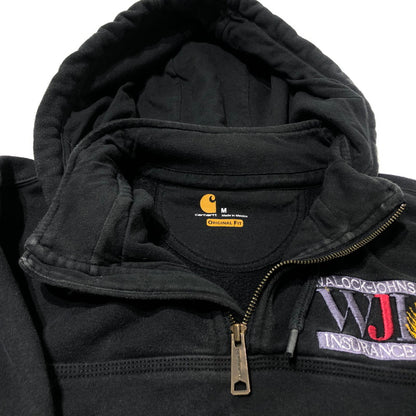 【中古品】【メンズ】 CARHARRT カーハート CORPORATE LOGO HALF ZIP PARKA 企業ロゴ ハーフジップ パーカー トップス 145-260622-sa-09-tei サイズ：M カラー：ブラック 万代Net店