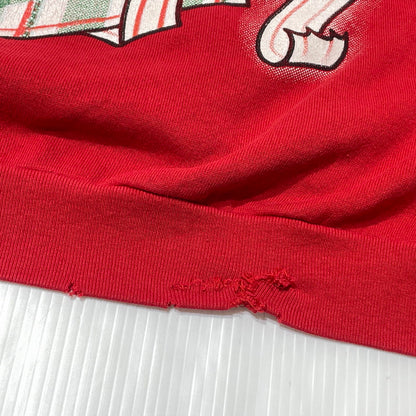 【中古品】【メンズ】 LOONEY TUNES ルーニー テューンズ 90’s SWEAT SHIRT "KISS THIS TWEETY" 90年代 スウェット シャツ キス ディス トュイーティー 長袖 トップス トレーナー 145-260808-sa-04-tei サイズ：不明 カラー：レッド 万代Net店