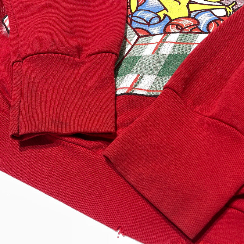 【中古品】【メンズ】 LOONEY TUNES ルーニー テューンズ 90’s SWEAT SHIRT "KISS THIS TWEETY" 90年代 スウェット シャツ キス ディス トュイーティー 長袖 トップス トレーナー 145-260808-sa-04-tei サイズ：不明 カラー：レッド 万代Net店