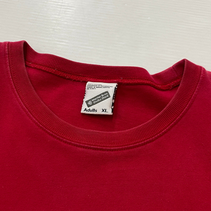 【中古品】【メンズ】 WARNER BROS STUDIO ワーナー ブラザーズ スタジオ 90’s LOONEY TUNES TEE 90年代 ルーニー・テューンズ Tシャツ 半袖 トップス 145-260829-sa-11-tei サイズ：XL カラー：レッド 万代Net店
