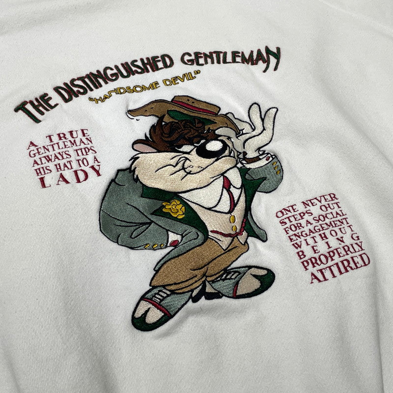 【中古品】【メンズ】 ACME CLOTHING アクメ クロージング × WARNER BROS ワーナー ブラザーズ 90’s LOONEY TUNES SWEAT "HANDSOME DEVIS" 90年代 ルーニー テューンズ スウェット ハンサム デヴィス 145-260807-sa-02-tei サイズ：XL カラー：ホワイト 万代Net店