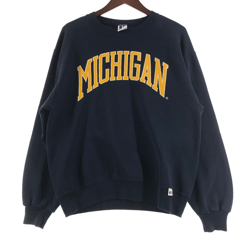 【中古品】【メンズ】 RUSSELL ラッセル 90’s MICHIGAN SWEAT 90年代 ミシガン スウェット 長袖 トップス トレーナー 145-260622-sa-07-tei サイズ：M カラー：ネイビー 万代Net店