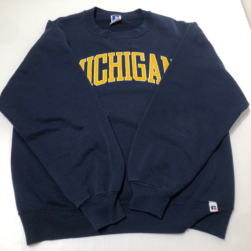 【中古品】【メンズ】 RUSSELL ラッセル 90’s MICHIGAN SWEAT 90年代 ミシガン スウェット 長袖 トップス トレーナー 145-260622-sa-07-tei サイズ：M カラー：ネイビー 万代Net店