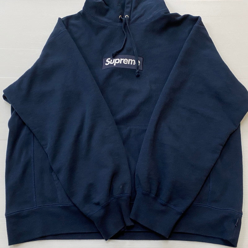 【中古品】【メンズ】 SUPREME シュプリーム 25FW BOX LOGO HOODIE 25年秋冬 ボックス ロゴ フーディ プルオーバー トップス 149-260623-sa-13-tei サイズ：L カラー：ネイビー 万代Net店
