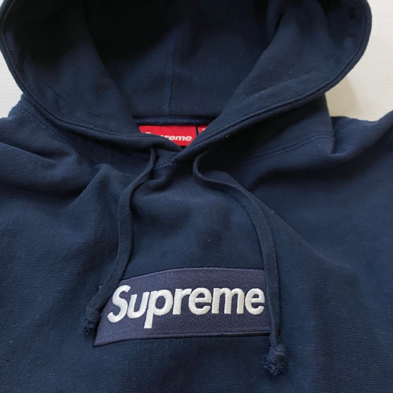 【中古品】【メンズ】 SUPREME シュプリーム 25FW BOX LOGO HOODIE 25年秋冬 ボックス ロゴ フーディ プルオーバー トップス 149-260623-sa-13-tei サイズ：L カラー：ネイビー 万代Net店