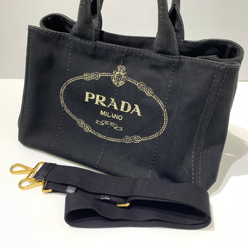 【現状渡し品】【メンズ/レディース】 PRADA プラダ CANAPA TOTE BAG BN2439 カナパ トートバッグ カバン ショルダーバッグ 180-260622-ko-02-tei カラー：ブラック 万代Net店