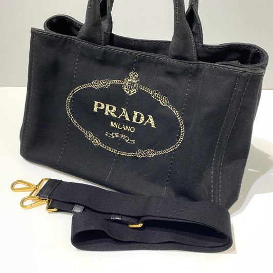 【現状渡し品】【メンズ/レディース】 PRADA プラダ CANAPA TOTE BAG BN2439 カナパ トートバッグ カバン ショルダーバッグ 180-260622-ko-02-tei カラー：ブラック 万代Net店