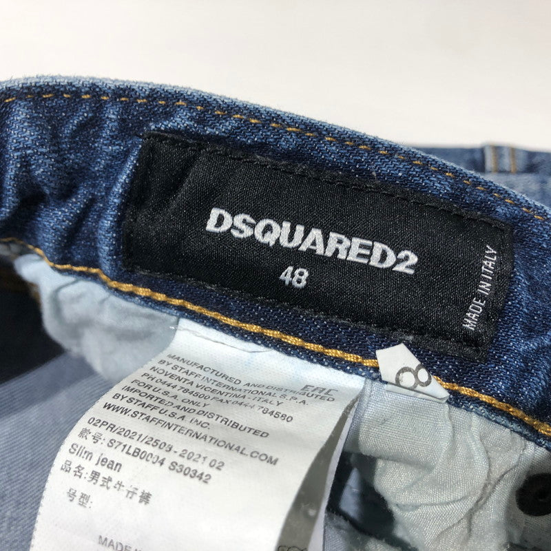 【中古品】【メンズ】 DSQUARED2 ディースクアード SKINNY DENIM PANT S71LB0004 S3034 スキニー デニム パンツ ボトムス ジーンズ 152-260622-sa-16-tei サイズ：48 カラー：インディゴ 万代Net店