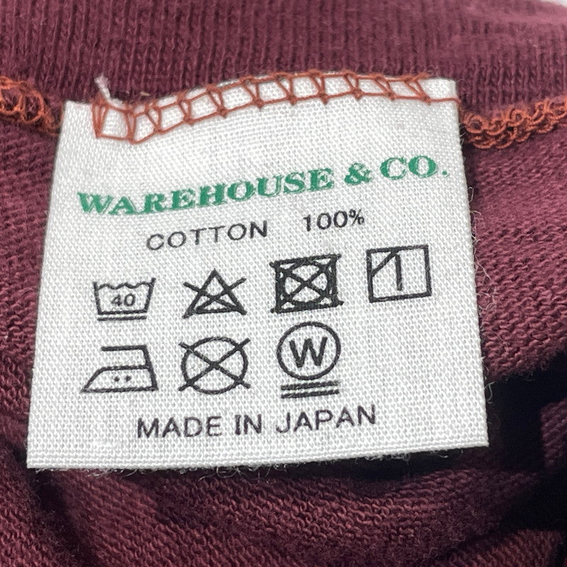 【中古品】【メンズ】 WAREHOUSE ウエアハウス PRINT-T FORT EUSTIS 4601 プリント Tシャツ フォート ユースティス 半袖 トップス 145-260808-sa-02-tei サイズ：M カラー：ボルドー 万代Net店