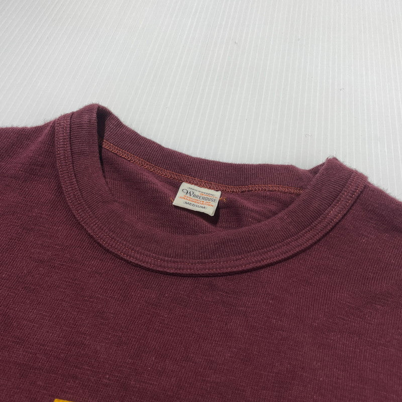 【中古品】【メンズ】 WAREHOUSE ウエアハウス PRINT-T FORT EUSTIS 4601 プリント Tシャツ フォート ユースティス 半袖 トップス 145-260808-sa-02-tei サイズ：M カラー：ボルドー 万代Net店