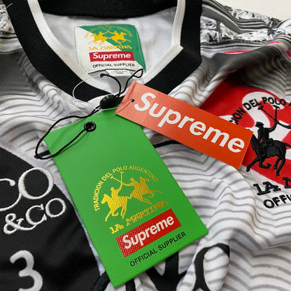 【中古美品】【メンズ】 SUPREME シュプリーム × LA MARTINA ラ マルティーナ 別注コラボ 26SS JACOB & CO. SOCCER JERSEY 26年春夏 ジェイコブ アンド コーサッカー ジャージ 149-260623-sa-14-tei サイズ：M カラー：マルチ 万代Net店