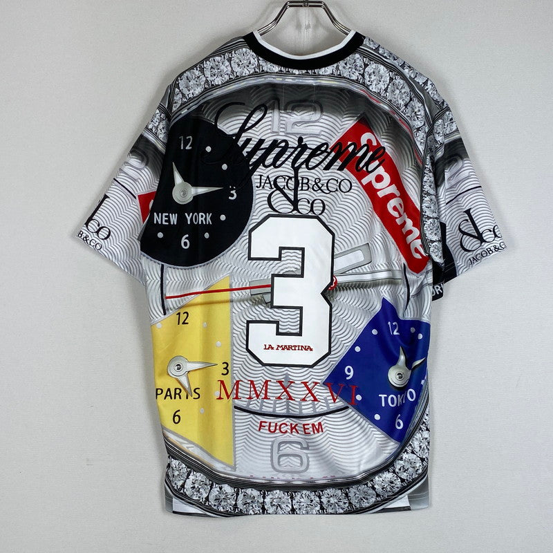 【中古美品】【メンズ】 SUPREME シュプリーム × LA MARTINA ラ マルティーナ 別注コラボ 26SS JACOB & CO. SOCCER JERSEY 26年春夏 ジェイコブ アンド コーサッカー ジャージ 149-260623-sa-14-tei サイズ：M カラー：マルチ 万代Net店
