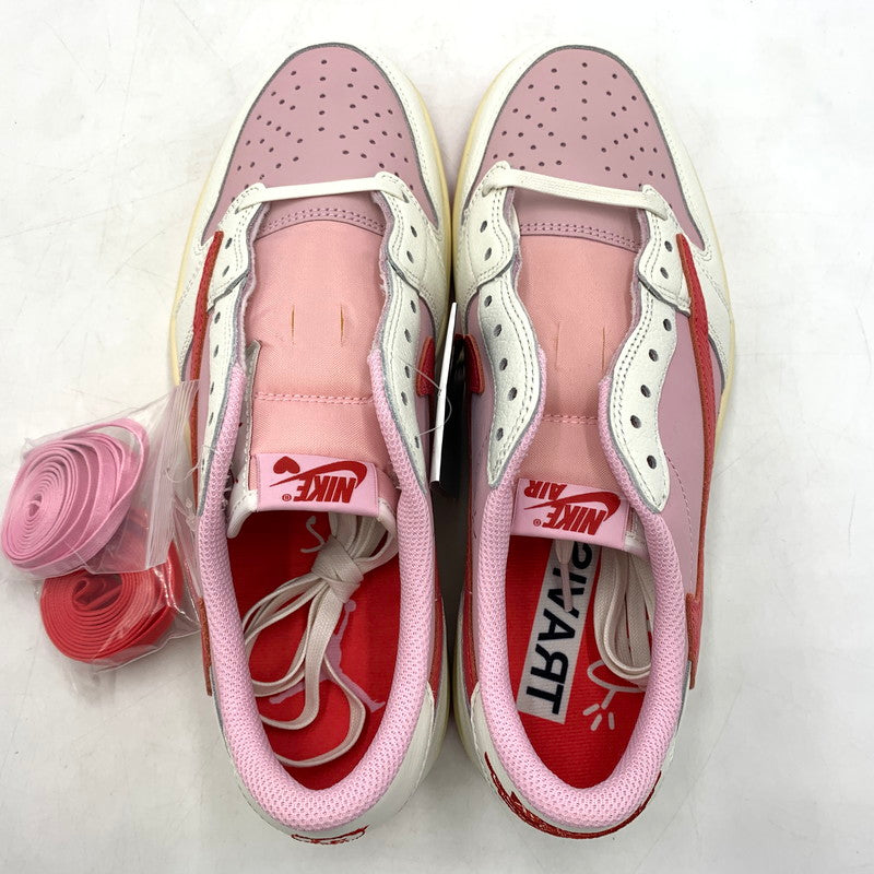 【中古品】【メンズ】 TRAVIS SCOTT トラヴィス スコット × NIKE ナイキ AIR JORDAN 1 RETRO LOW OG SAIL-TROPICAL PINK エアジョーダン1 レトロ ロー スニーカー 靴 160-260622-ko-20-tei サイズ：28cm カラー：ピンク 万代Net店
