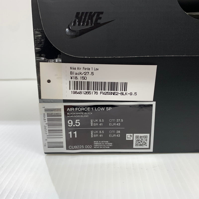 【中古品】【メンズ】 Supreme シュプリーム × NIKE ナイキ 別注 コラボ AIR FORCE 1 LOW BLACK WHITE CU9225-002 エアフォース1 ロー スニーカー 靴 シューズ 160-260624-ko-07-tei サイズ：27.5cm カラー：ブラック 万代Net店