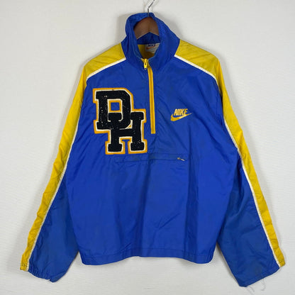 【現状渡し品】【メンズ】 NIKE ナイキ 70's VINTAGE HALF ZIP DH LOGO NYLON JACKET 70年代 ヴィンテージ ハーフ ジップ DH ロゴ ナイロン ジャケット ライトアウター 148-260624-sa-04-tei サイズ：L カラー：ブルー 万代Net店