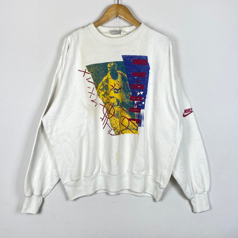 【現状渡し品】【メンズ】 NIKE ナイキ 90's AIR JORDAN SWEAT 90年代 エア ジョーダン スウェット 長袖 トップス トレーナー 148-260624-sa-12-tei サイズ：XL カラー：ホワイト 万代Net店