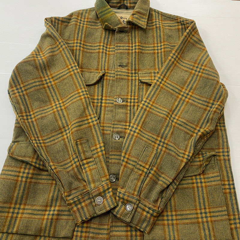 【中古品】【メンズ】 WOOLRICH ウールリッチ 70's VINTAGE CHECK SHIRT JACKET 70年代 ヴィンテージ チェック シャツ ジャケット アウター 144-260623-sa-01-tei サイズ：42 カラー：イエロー 万代Net店