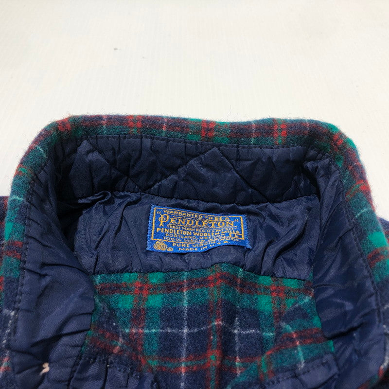【中古品】【メンズ】 PENDLETON ペンドルトン 50's VINTAGE WOOL CHECK SHIRT 50年代 ビンテージ ウール チェック シャツ 長袖 トップス 145-260622-sa-11-tei サイズ：L カラー：ブルー 万代Net店
