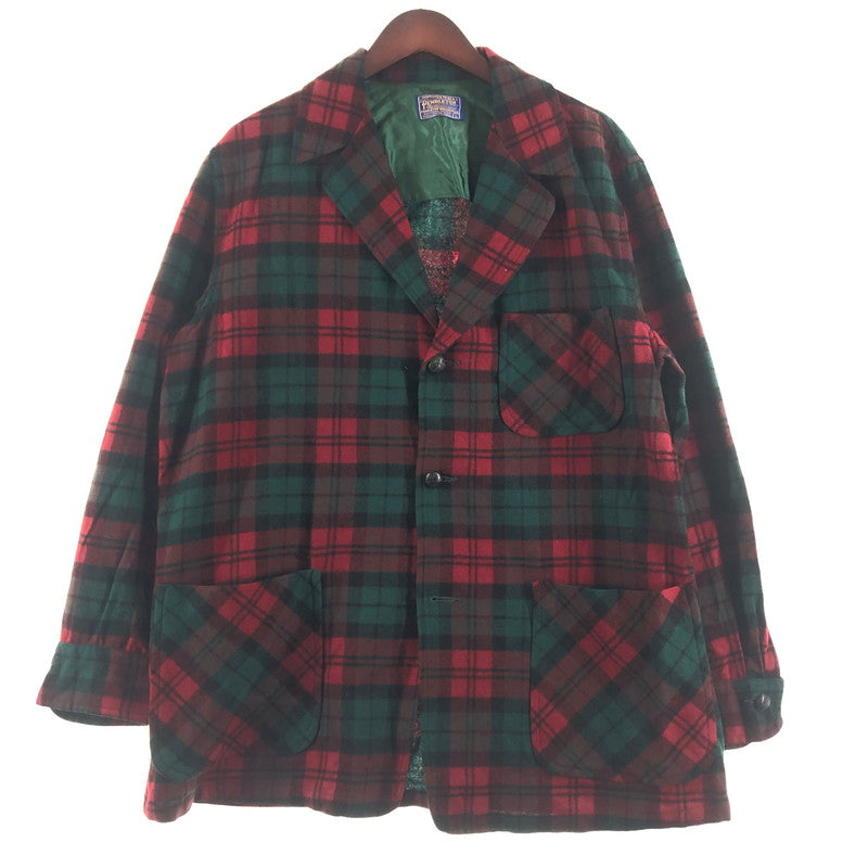 【中古品】【メンズ】 PENDLETON ペンドルトン 50's VINTAGE CHECK TAILORED JACKET 50年代 ビンテージ チェック テーラー ジャケット アウター 145-260622-sa-12-tei サイズ：L カラー：レッド 万代Net店