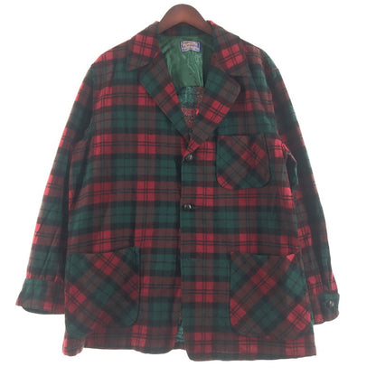 【中古品】【メンズ】 PENDLETON ペンドルトン 50's VINTAGE CHECK TAILORED JACKET 50年代 ビンテージ チェック テーラー ジャケット アウター 145-260622-sa-12-tei サイズ：L カラー：レッド 万代Net店