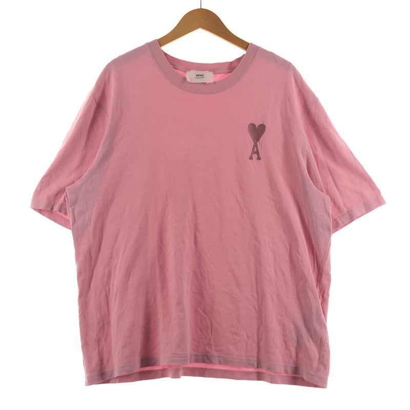 【中古品】【メンズ】 AMI ALEXANDRE MATTIUSSI アミ アレクサンドル マティッシ LOGO S/S TEE ロゴ ショートスリーブ Ｔシャツ 半袖 トップス 141-260622-sa-04-tei サイズ：L カラー：ピンク 万代Net店