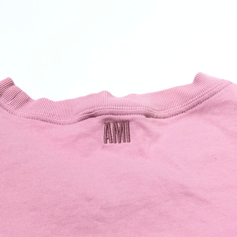 【中古品】【メンズ】 AMI ALEXANDRE MATTIUSSI アミ アレクサンドル マティッシ LOGO S/S TEE ロゴ ショートスリーブ Ｔシャツ 半袖 トップス 141-260622-sa-04-tei サイズ：L カラー：ピンク 万代Net店
