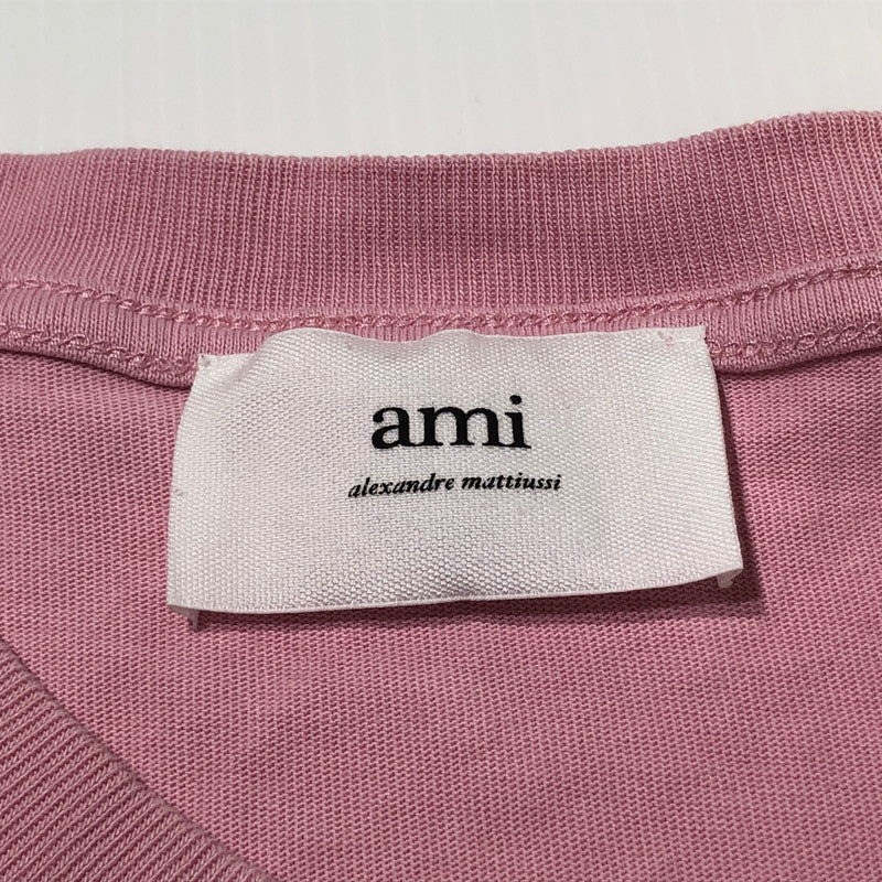 【中古品】【メンズ】 AMI ALEXANDRE MATTIUSSI アミ アレクサンドル マティッシ LOGO S/S TEE ロゴ ショートスリーブ Ｔシャツ 半袖 トップス 141-260622-sa-04-tei サイズ：L カラー：ピンク 万代Net店