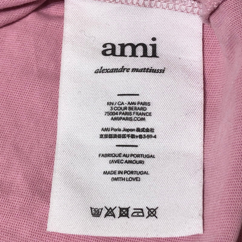 【中古品】【メンズ】 AMI ALEXANDRE MATTIUSSI アミ アレクサンドル マティッシ LOGO S/S TEE ロゴ ショートスリーブ Ｔシャツ 半袖 トップス 141-260622-sa-04-tei サイズ：L カラー：ピンク 万代Net店