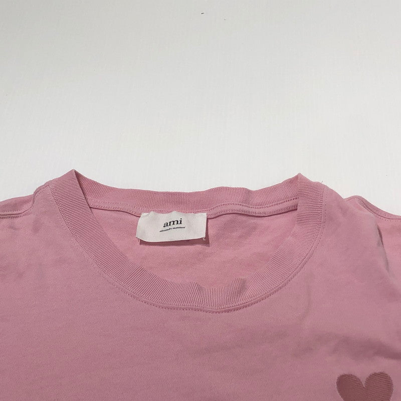 【中古品】【メンズ】 AMI ALEXANDRE MATTIUSSI アミ アレクサンドル マティッシ LOGO S/S TEE ロゴ ショートスリーブ Ｔシャツ 半袖 トップス 141-260622-sa-04-tei サイズ：L カラー：ピンク 万代Net店