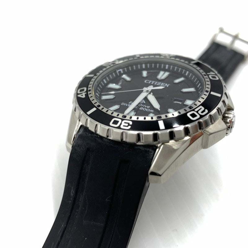 【中古品】【メンズ】 CITIZEN シチズン ECO DRIVE DIVERS 200M E168-003FR01 エコドライブ ドライバーズ 腕時計 ウォッチ 197-260804-ko-13-tei カラー：ブラック 万代Net店