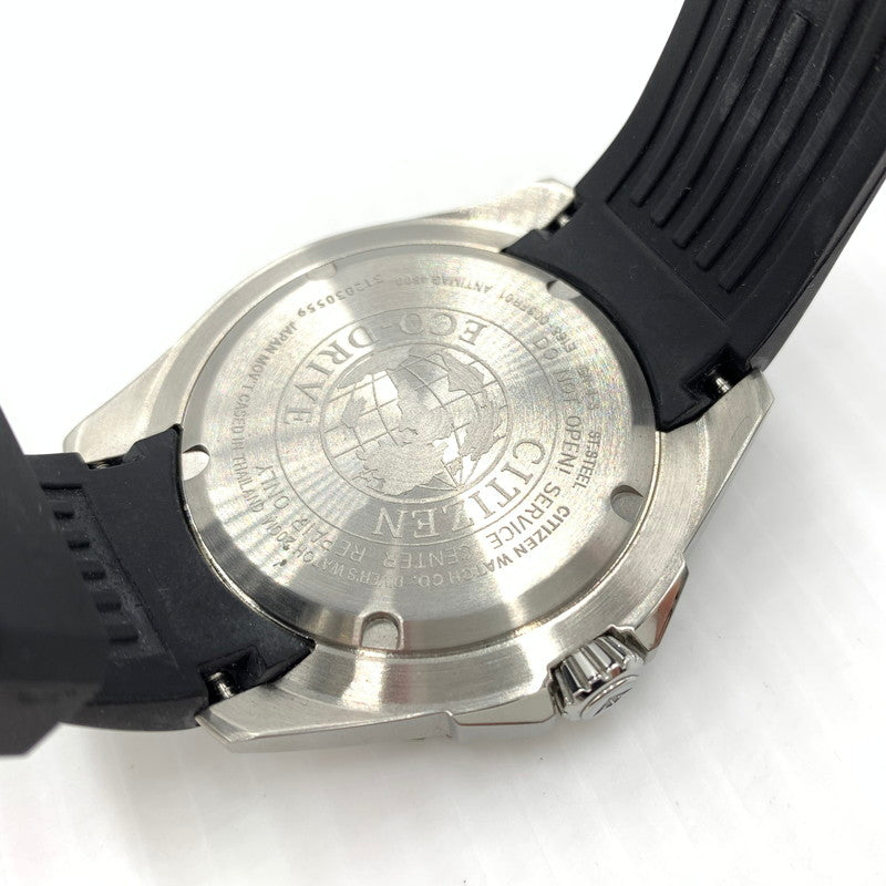 【中古品】【メンズ】 CITIZEN シチズン ECO DRIVE DIVERS 200M E168-003FR01 エコドライブ ドライバーズ 腕時計 ウォッチ 197-260804-ko-13-tei カラー：ブラック 万代Net店