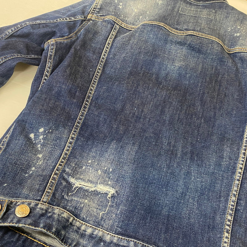 【現状渡し品】【メンズ】 DSQUARED2 ディースクエアード DAN JEAN JACKET S74AM1231 S30789 ダン ジーン ジャケット アウター デニム 141-260624-sa-21-tei サイズ：48 カラー：インディゴ 万代Net店