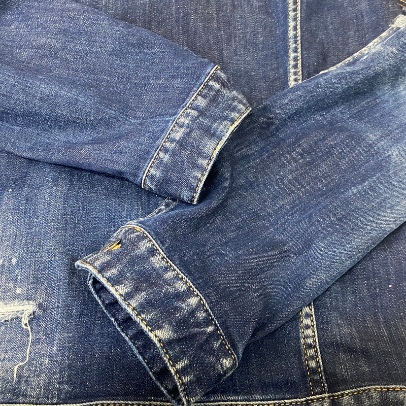【現状渡し品】【メンズ】 DSQUARED2 ディースクエアード DAN JEAN JACKET S74AM1231 S30789 ダン ジーン ジャケット アウター デニム 141-260624-sa-21-tei サイズ：48 カラー：インディゴ 万代Net店