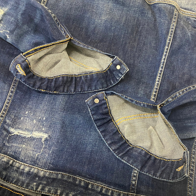 【現状渡し品】【メンズ】 DSQUARED2 ディースクエアード DAN JEAN JACKET S74AM1231 S30789 ダン ジーン ジャケット アウター デニム 141-260624-sa-21-tei サイズ：48 カラー：インディゴ 万代Net店