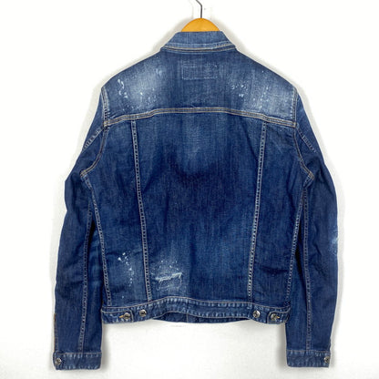 【現状渡し品】【メンズ】 DSQUARED2 ディースクエアード DAN JEAN JACKET S74AM1231 S30789 ダン ジーン ジャケット アウター デニム 141-260624-sa-21-tei サイズ：48 カラー：インディゴ 万代Net店