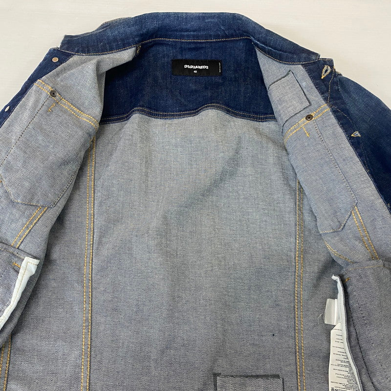 【現状渡し品】【メンズ】 DSQUARED2 ディースクエアード DAN JEAN JACKET S74AM1231 S30789 ダン ジーン ジャケット アウター デニム 141-260624-sa-21-tei サイズ：48 カラー：インディゴ 万代Net店