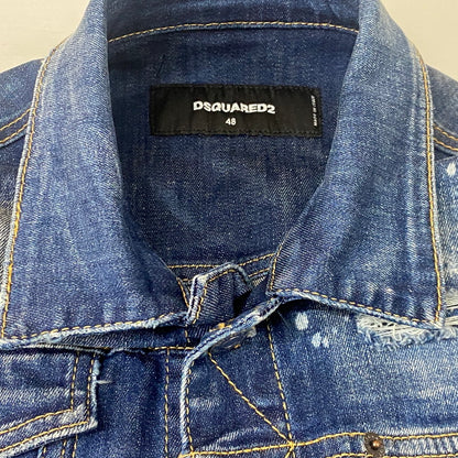 【現状渡し品】【メンズ】 DSQUARED2 ディースクエアード DAN JEAN JACKET S74AM1231 S30789 ダン ジーン ジャケット アウター デニム 141-260624-sa-21-tei サイズ：48 カラー：インディゴ 万代Net店