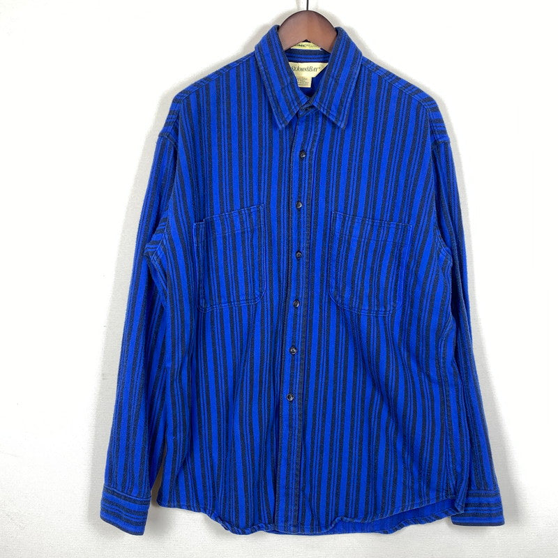 【中古品】【メンズ】 ST.JOHN'S BAY セント ジョンズ ペイ × BIG MAC ビッグ マック 別注コラボ 80's VINTAGE FLANNELSHIRT 80年代 ヴィンテージ フランネルシャツ 長袖 トップス 145-260624-sa-24-tei サイズ：LT カラー：ブルー 万代Net店