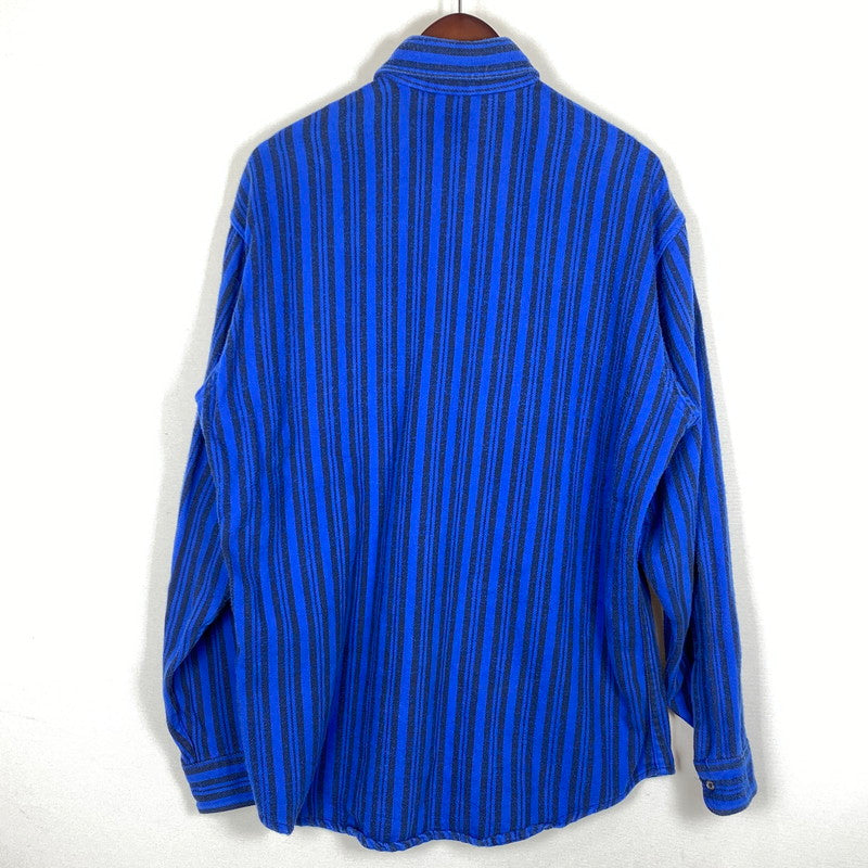 【中古品】【メンズ】 ST.JOHN'S BAY セント ジョンズ ペイ × BIG MAC ビッグ マック 別注コラボ 80's VINTAGE FLANNELSHIRT 80年代 ヴィンテージ フランネルシャツ 長袖 トップス 145-260624-sa-24-tei サイズ：LT カラー：ブルー 万代Net店