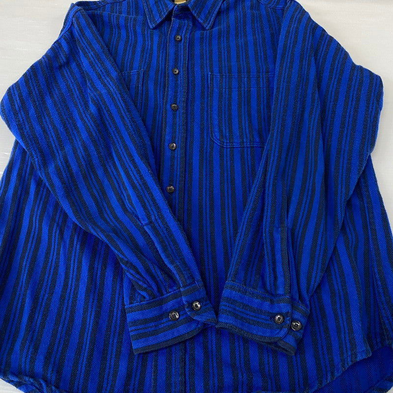 【中古品】【メンズ】 ST.JOHN'S BAY セント ジョンズ ペイ × BIG MAC ビッグ マック 別注コラボ 80's VINTAGE FLANNELSHIRT 80年代 ヴィンテージ フランネルシャツ 長袖 トップス 145-260624-sa-24-tei サイズ：LT カラー：ブルー 万代Net店