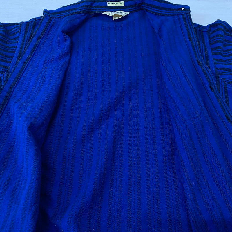 【中古品】【メンズ】 ST.JOHN'S BAY セント ジョンズ ペイ × BIG MAC ビッグ マック 別注コラボ 80's VINTAGE FLANNELSHIRT 80年代 ヴィンテージ フランネルシャツ 長袖 トップス 145-260624-sa-24-tei サイズ：LT カラー：ブルー 万代Net店
