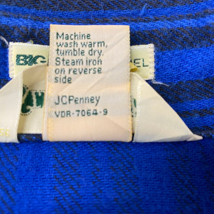 【中古品】【メンズ】 ST.JOHN'S BAY セント ジョンズ ペイ × BIG MAC ビッグ マック 別注コラボ 80's VINTAGE FLANNELSHIRT 80年代 ヴィンテージ フランネルシャツ 長袖 トップス 145-260624-sa-24-tei サイズ：LT カラー：ブルー 万代Net店