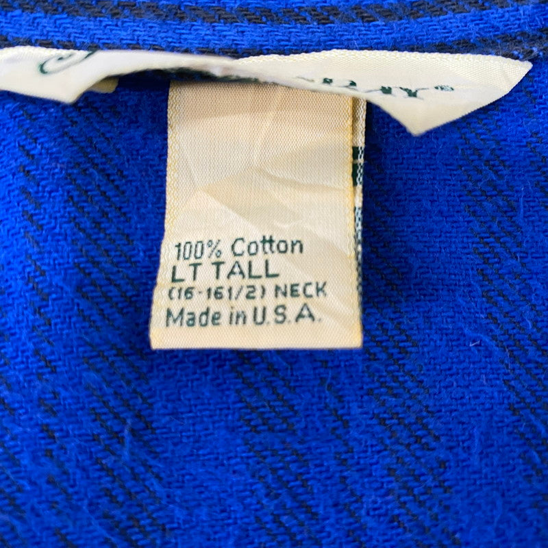 【中古品】【メンズ】 ST.JOHN'S BAY セント ジョンズ ペイ × BIG MAC ビッグ マック 別注コラボ 80's VINTAGE FLANNELSHIRT 80年代 ヴィンテージ フランネルシャツ 長袖 トップス 145-260624-sa-24-tei サイズ：LT カラー：ブルー 万代Net店