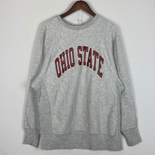 【中古品】【メンズ】 CHAMPION チャンピオン 80's REVERSE WEAVE TRICOLOR TAG OHIO STATE SWEAT 80年代 リバース ウェーブ トリコタグ オハイオ ステイト スウェット 長袖 トップス トレーナー 145-260624-sa-08-tei サイズ：XL カラー：グレー 万代Net店