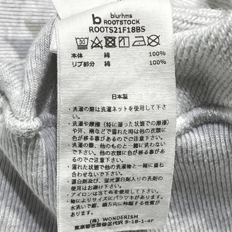 【中古品】【メンズ】 BLURHMS ROOTSTOCK ブラーム スルーツストック BSHOP SWEAT ROOTS21F18BS ビショップ 別注 スウェット 長袖 トップス トレーナー 140-260807-sa-04-tei サイズ：4 カラー：グレー 万代Net店