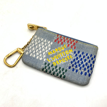 【中古品】【メンズ/レディース】 LOUIS VUITTON ルイヴィトン N00188 デニム ポシェットクレ LVバーズダミエ 財布 コインケース 179-260624-ko-16-tei カラー：ブルー系 万代Net店