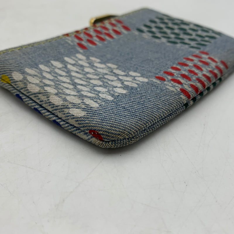 【中古品】【メンズ/レディース】 LOUIS VUITTON ルイヴィトン N00188 デニム ポシェットクレ LVバーズダミエ 財布 コインケース 179-260624-ko-16-tei カラー：ブルー系 万代Net店