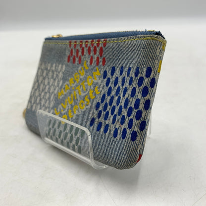 【中古品】【メンズ/レディース】 LOUIS VUITTON ルイヴィトン N00188 デニム ポシェットクレ LVバーズダミエ 財布 コインケース 179-260624-ko-16-tei カラー：ブルー系 万代Net店