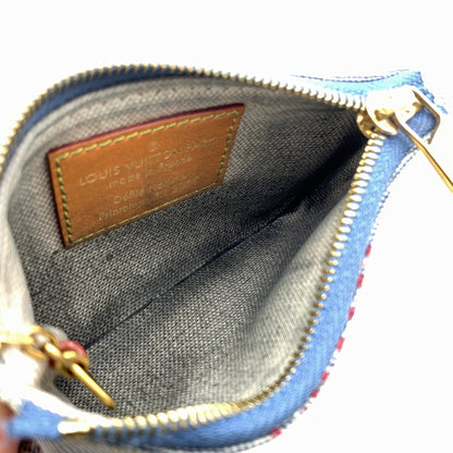 【中古品】【メンズ/レディース】 LOUIS VUITTON ルイヴィトン N00188 デニム ポシェットクレ LVバーズダミエ 財布 コインケース 179-260624-ko-16-tei カラー：ブルー系 万代Net店
