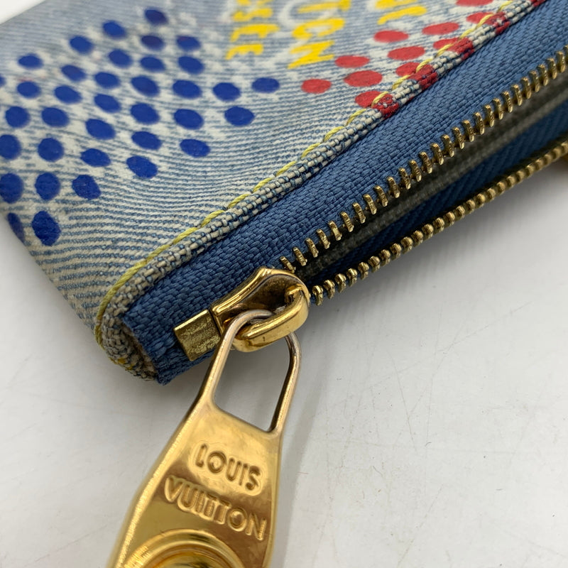 【中古品】【メンズ/レディース】 LOUIS VUITTON ルイヴィトン N00188 デニム ポシェットクレ LVバーズダミエ 財布 コインケース 179-260624-ko-16-tei カラー：ブルー系 万代Net店